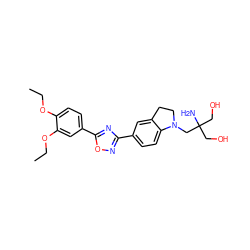 CCOc1ccc(-c2nc(-c3ccc4c(c3)CCN4CC(N)(CO)CO)no2)cc1OCC ZINC000114101389