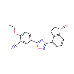 CCOc1ccc(-c2nc(-c3cccc4c3CC[C@@H]4O)no2)cc1C#N ZINC000116109889