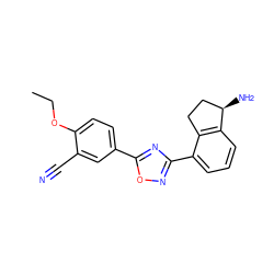 CCOc1ccc(-c2nc(-c3cccc4c3CC[C@H]4N)no2)cc1C#N ZINC000202708393