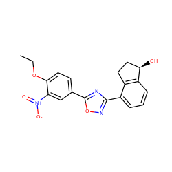 CCOc1ccc(-c2nc(-c3cccc4c3CC[C@H]4O)no2)cc1[N+](=O)[O-] ZINC000150315862