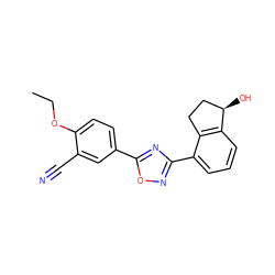 CCOc1ccc(-c2nc(-c3cccc4c3CC[C@H]4O)no2)cc1C#N ZINC000116109891