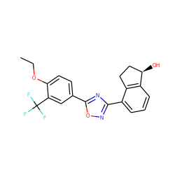 CCOc1ccc(-c2nc(-c3cccc4c3CC[C@H]4O)no2)cc1C(F)(F)F ZINC000116109917