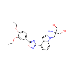 CCOc1ccc(-c2nc(-c3cccc4c3ccn4CC(N)(CO)CO)no2)cc1OCC ZINC000114098985