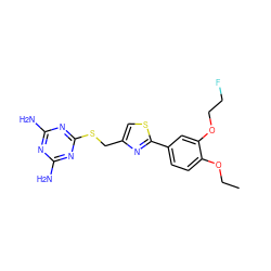 CCOc1ccc(-c2nc(CSc3nc(N)nc(N)n3)cs2)cc1OCCF ZINC000096283886