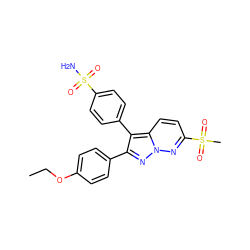 CCOc1ccc(-c2nn3nc(S(C)(=O)=O)ccc3c2-c2ccc(S(N)(=O)=O)cc2)cc1 ZINC000028388915