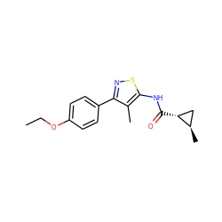 CCOc1ccc(-c2nsc(NC(=O)[C@@H]3C[C@H]3C)c2C)cc1 ZINC000084616068