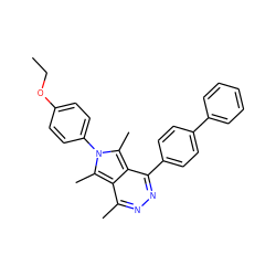 CCOc1ccc(-n2c(C)c3c(C)nnc(-c4ccc(-c5ccccc5)cc4)c3c2C)cc1 ZINC000028754719