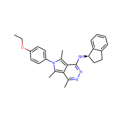 CCOc1ccc(-n2c(C)c3c(C)nnc(N[C@@H]4CCc5ccccc54)c3c2C)cc1 ZINC000028569193