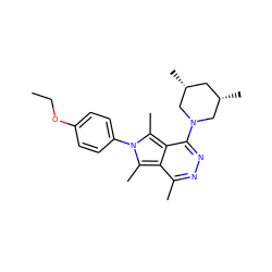 CCOc1ccc(-n2c(C)c3c(C)nnc(N4C[C@@H](C)C[C@@H](C)C4)c3c2C)cc1 ZINC000028569352