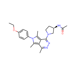 CCOc1ccc(-n2c(C)c3c(C)nnc(N4CC[C@@H](NC(C)=O)C4)c3c2C)cc1 ZINC000028569395