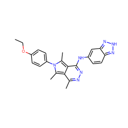 CCOc1ccc(-n2c(C)c3c(C)nnc(Nc4ccc5n[nH]nc5c4)c3c2C)cc1 ZINC000028568031