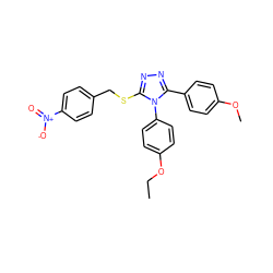 CCOc1ccc(-n2c(SCc3ccc([N+](=O)[O-])cc3)nnc2-c2ccc(OC)cc2)cc1 ZINC000008684627