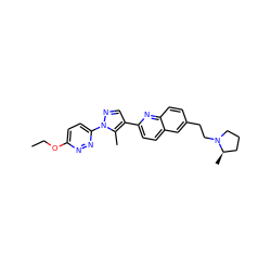 CCOc1ccc(-n2ncc(-c3ccc4cc(CCN5CCC[C@H]5C)ccc4n3)c2C)nn1 ZINC000028863004