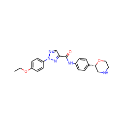 CCOc1ccc(-n2ncc(C(=O)Nc3ccc([C@H]4CNCCO4)cc3)n2)cc1 ZINC000146978952