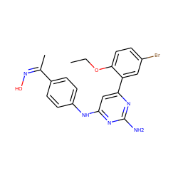 CCOc1ccc(Br)cc1-c1cc(Nc2ccc(/C(C)=N\O)cc2)nc(N)n1 ZINC000026381768