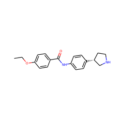 CCOc1ccc(C(=O)Nc2ccc([C@@H]3CCNC3)cc2)cc1 ZINC000117720033