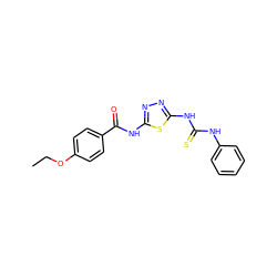 CCOc1ccc(C(=O)Nc2nnc(NC(=S)Nc3ccccc3)s2)cc1 ZINC000013865475