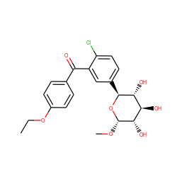 CCOc1ccc(C(=O)c2cc([C@@H]3O[C@@H](OC)[C@@H](O)[C@H](O)[C@H]3O)ccc2Cl)cc1 ZINC000045254085