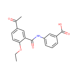 CCOc1ccc(C(C)=O)cc1C(=O)Nc1cccc(C(=O)O)c1 ZINC000653699187