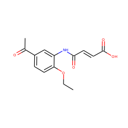 CCOc1ccc(C(C)=O)cc1NC(=O)/C=C/C(=O)O ZINC000002980227