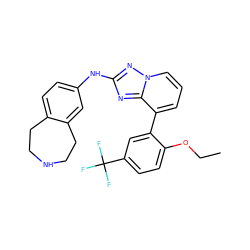 CCOc1ccc(C(F)(F)F)cc1-c1cccn2nc(Nc3ccc4c(c3)CCNCC4)nc12 ZINC000096169822