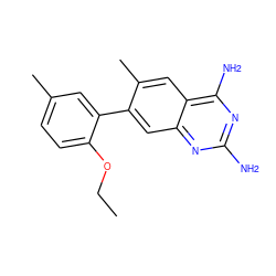 CCOc1ccc(C)cc1-c1cc2nc(N)nc(N)c2cc1C ZINC000072114524