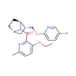 CCOc1ccc(C)nc1C(=O)N1[C@H]2CC[C@H]1[C@H](COc1ccc(Br)cn1)C2 ZINC000226047832