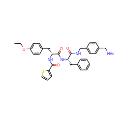 CCOc1ccc(C[C@@H](NC(=O)c2cccs2)C(=O)N[C@@H](Cc2ccccc2)C(=O)NCc2ccc(CN)cc2)cc1 ZINC000206139999