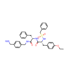 CCOc1ccc(C[C@@H](NS(=O)(=O)Cc2ccccc2)C(=O)N[C@@H](Cc2ccccc2)C(=O)NCc2ccc(CN)cc2)cc1 ZINC000206331469
