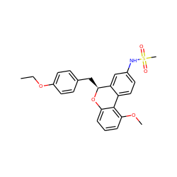 CCOc1ccc(C[C@@H]2Oc3cccc(OC)c3-c3ccc(NS(C)(=O)=O)cc32)cc1 ZINC000026176371