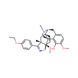 CCOc1ccc(C2=N[C@@H]3[C@@]4(OC)C=C[C@@]5(C[C@@]24C)[C@@H]2Cc4ccc(OC)c(O)c4[C@]35CCN2C)cc1 ZINC000028090467