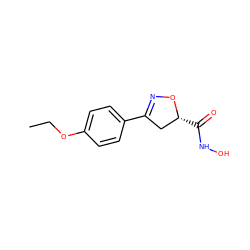 CCOc1ccc(C2=NO[C@H](C(=O)NO)C2)cc1 ZINC000103254163