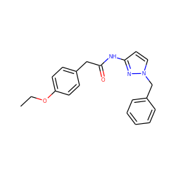 CCOc1ccc(CC(=O)Nc2ccn(Cc3ccccc3)n2)cc1 ZINC000519116119