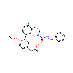 CCOc1ccc(CC(=O)O)cc1-c1ccc(F)c2c1CN(C(=O)NCc1ccccc1)CC2 ZINC001772610393