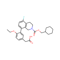 CCOc1ccc(CC(=O)O)cc1-c1ccc(F)c2c1CN(C(=O)OCC1CCCCC1)CC2 ZINC000143902361