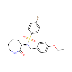 CCOc1ccc(CN([C@@H]2CCCCNC2=O)S(=O)(=O)c2ccc(Br)cc2)cc1 ZINC000028957548