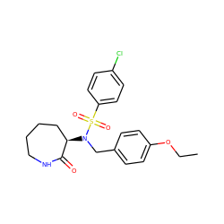 CCOc1ccc(CN([C@@H]2CCCCNC2=O)S(=O)(=O)c2ccc(Cl)cc2)cc1 ZINC000028957553