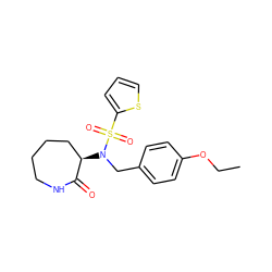 CCOc1ccc(CN([C@@H]2CCCCNC2=O)S(=O)(=O)c2cccs2)cc1 ZINC000028957557