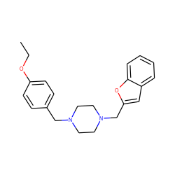 CCOc1ccc(CN2CCN(Cc3cc4ccccc4o3)CC2)cc1 ZINC000058569334