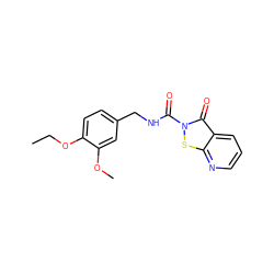 CCOc1ccc(CNC(=O)n2sc3ncccc3c2=O)cc1OC ZINC000169711343