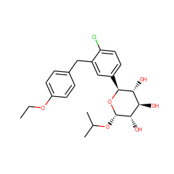 CCOc1ccc(Cc2cc([C@@H]3O[C@@H](OC(C)C)[C@@H](O)[C@H](O)[C@H]3O)ccc2Cl)cc1 ZINC000045322213