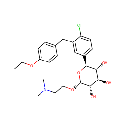 CCOc1ccc(Cc2cc([C@@H]3O[C@@H](OCCN(C)C)[C@@H](O)[C@H](O)[C@H]3O)ccc2Cl)cc1 ZINC000045255279