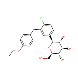 CCOc1ccc(Cc2cc([C@@H]3O[C@H](CO)[C@@H](O)[C@H](O)[C@H]3O)ccc2Cl)cc1 ZINC000003819138