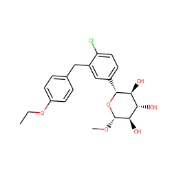 CCOc1ccc(Cc2cc([C@H]3O[C@@H](OC)[C@H](O)[C@@H](O)[C@@H]3O)ccc2Cl)cc1 ZINC000045316979