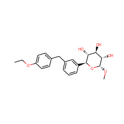 CCOc1ccc(Cc2cccc([C@@H]3O[C@@H](OC)[C@@H](O)[C@H](O)[C@H]3O)c2)cc1 ZINC000045257813