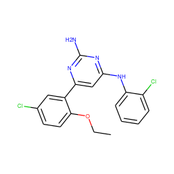 CCOc1ccc(Cl)cc1-c1cc(Nc2ccccc2Cl)nc(N)n1 ZINC000026381986