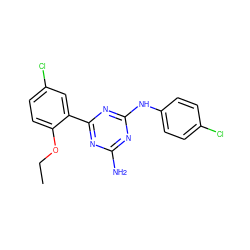 CCOc1ccc(Cl)cc1-c1nc(N)nc(Nc2ccc(Cl)cc2)n1 ZINC000028523380