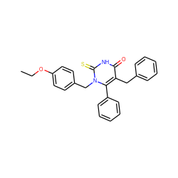 CCOc1ccc(Cn2c(-c3ccccc3)c(Cc3ccccc3)c(=O)[nH]c2=S)cc1 ZINC000169321945