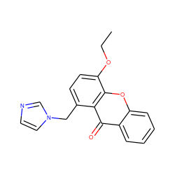 CCOc1ccc(Cn2ccnc2)c2c(=O)c3ccccc3oc12 ZINC000095589472