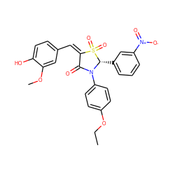 CCOc1ccc(N2C(=O)/C(=C\c3ccc(O)c(OC)c3)S(=O)(=O)[C@@H]2c2cccc([N+](=O)[O-])c2)cc1 ZINC000013523754